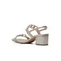 Albano 2107 sandalo elegante donna con tacco basso, color beige