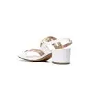 Albano 1357 sandalo elegante donna bianco, con borchie color oro