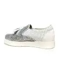 Shoe perforated with glitter Silver Color Anna Fidanza CR25GW 018 