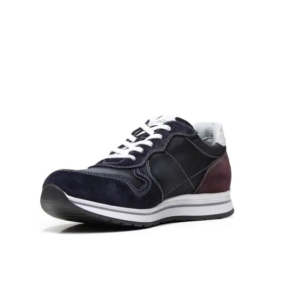 NERO GIARDINI P704912U 200 sneakers man suede-colored blue and red