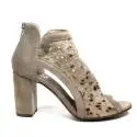 Just Juice ankle boot in lace nabuk fabric and leather taupe color article FK567X112E