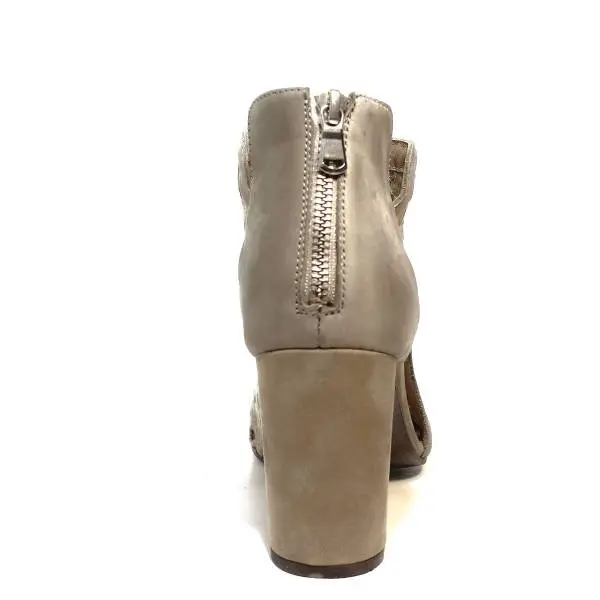 Just Juice ankle boot in lace nabuk fabric and leather taupe color article FK567X112E