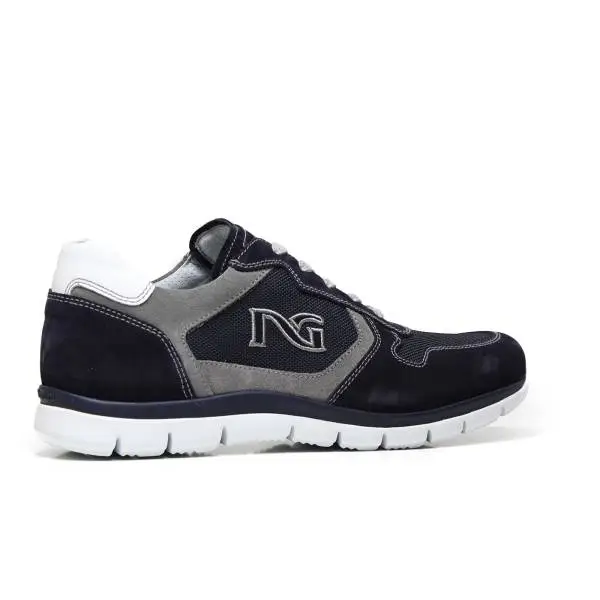 NERO GIARDINI P704921U 200 blue suede man's sneakers