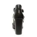 Just Juice tronchetto donna con tacco alto stropicciato in pelle colore nero articolo FK473X8