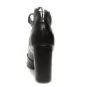 Just Juice tronchetto donna con tacco alto stropicciato in pelle con lacci colore nero articolo FK473X3