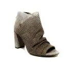 Just Juice ankle boot in suede leather taupe color with stones platinum color article FK567H17
