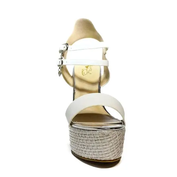 Sandal with high wedges color white BRACCIALINI B117 BIANCO