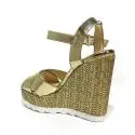 Byblos sandal with high wedge for women platinum color article 672125 039