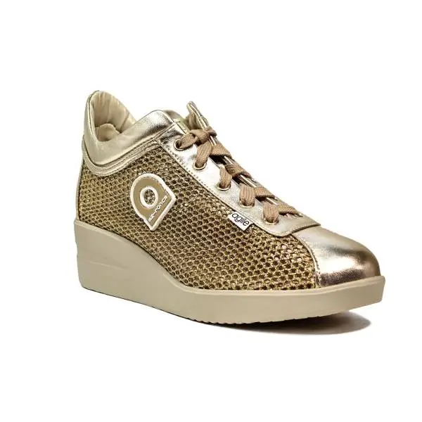 Agile by Rucoline sneaker con zeppa color oro articolo 0226-82983 226 A NETLAM