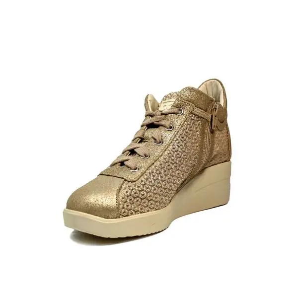 Agile by Rucoline sneaker with wedge gold color article 0226-82984 A DALIDA 1215