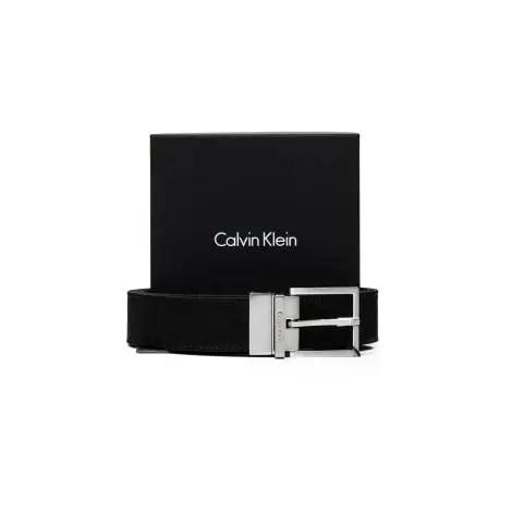 Calvin Klein K50K502139 001 cintura uomo in tessuto e pelle color nero 