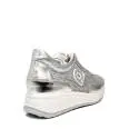 Agile by Rucoline perfored sneaker with wedge silver color article 1304-82983 1304 A NETLAM