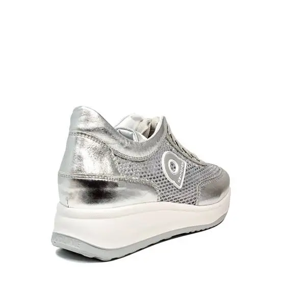 Agile by Rucoline sneaker traforata con zeppa color argento articolo 1304-82983 1304 A NETLAM
