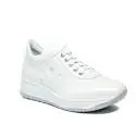 Agile by Rucoline sneaker bianca stringata con paillette con zeppa articolo 1304-83032 1304 A DORA STAR