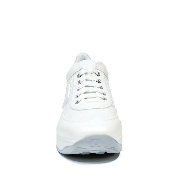 Agile by Rucoline laced sneaker with paillette and wedge white color article 1304-83032 1304 A DORA STAR