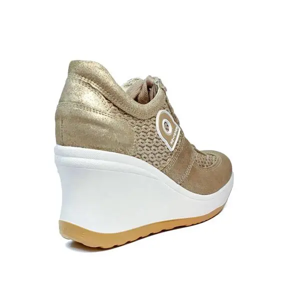 Agile by Rucoline sneaker donna con pizzo e zeppa alta color oro articolo 1800-82984 A DALIDA NET 1215