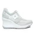 Agile by Rucoline sneaker for women traforata with high wedge white color article 1800-83014 1800 A AT 627 RIND