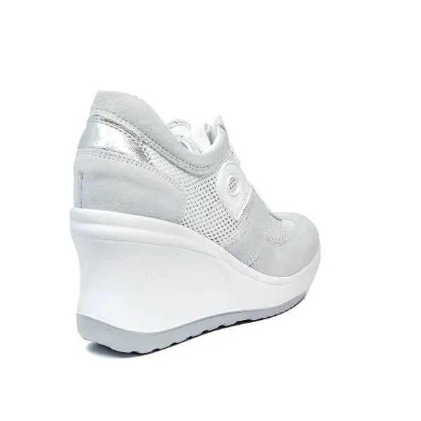 Agile by Rucoline sneaker donna bianca traforata e zeppa alta articolo 1800-83014 1800 A AT 627 RIND