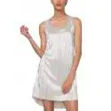Desigual 71V2GC1 8010 vestito corto donna color argento con lavorazione stile lurex