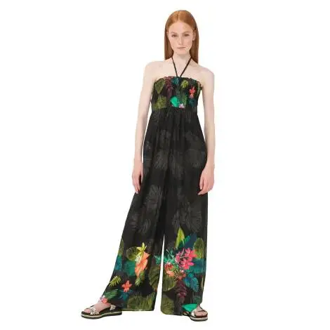 Desigual 74M2WC3 2000 suit overalls woman with floral print black