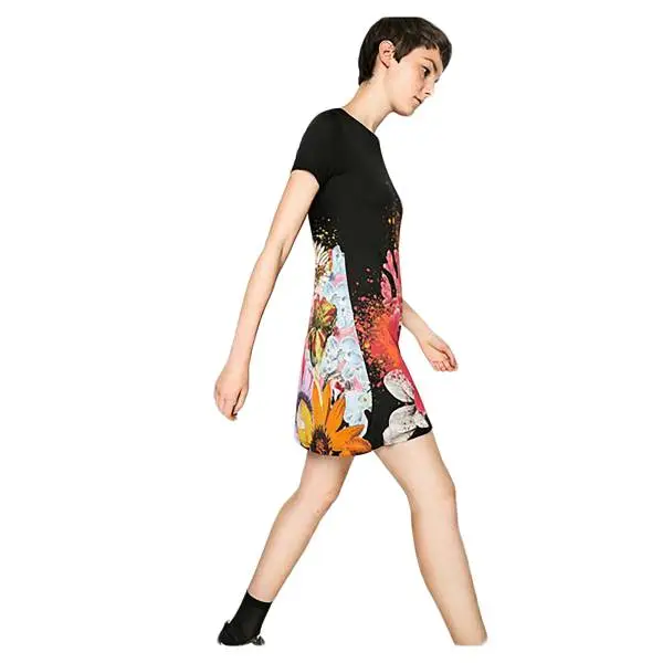 Unforgettable dictionary Veil Desigual 71V2EX0 2000 short dress woman with multicolored floral print