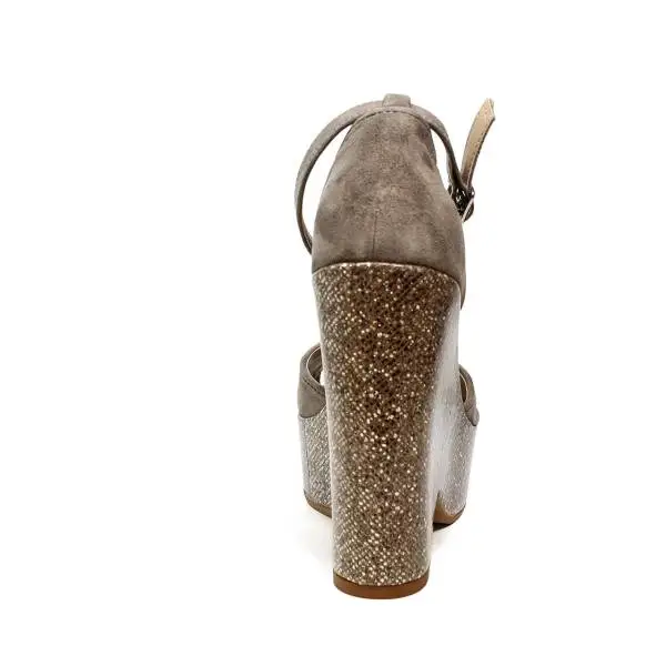 Fornarina sandalo donna con zeppa alta color beige articolo PE17PY1006S004