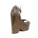 Fornarina women sandal with high wedge beige color article PE17PY1006S004