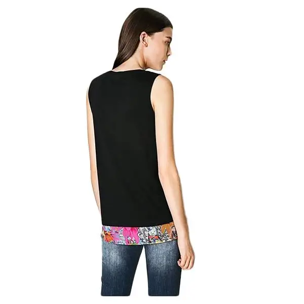 Desigual 71T2EH5 2000 t-shirt donna girocollo smanicata color nero