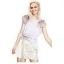 Desigual 72T2EQ6 1024 t-shirt donna con stampa floreale color bianco