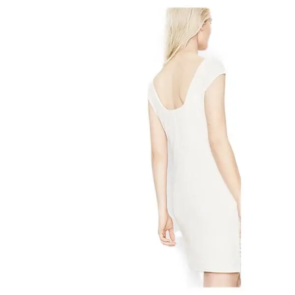 Desigual 72V2EK2 1006 vestito corto donna con scollatura sulla schiena, color bianco