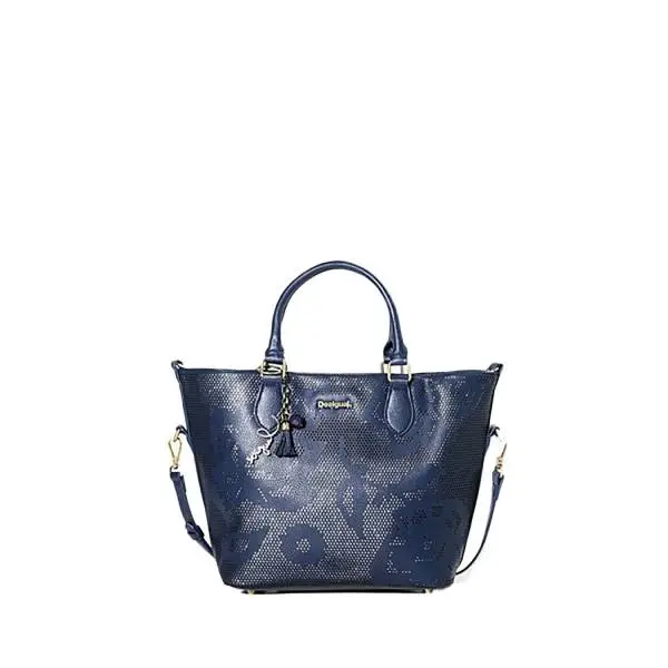 Desigual 71X9EW4 5085 borsa modello shopper con pochette interna color blu