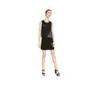 Desigual 72V2EX5 2000 vestito corto donna con texture leopardo, color nero