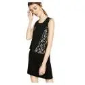 Desigual 72V2EX5 2000 vestito corto donna con texture leopardo, color nero