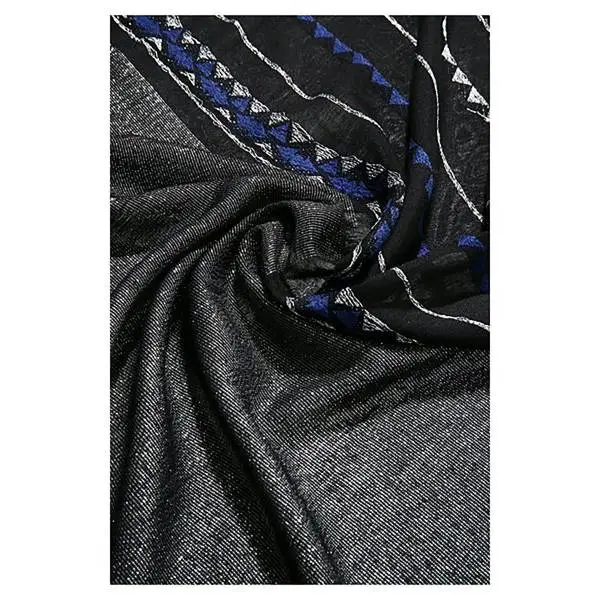 Desigual 71W9GC6 2000 foulard donna con fiori e nappe sugli angoli, color nero