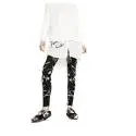 Desigual 73K2YA7 2000 leggings donna color nero con stampa floreale in contrasto bianco