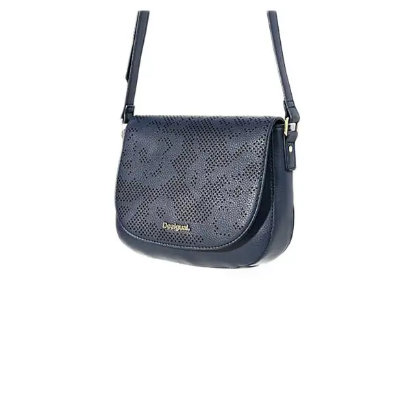 Desigual 71X9EF9 5085 borsa donna con dettagli traforati e chiusura magnetica, color blu