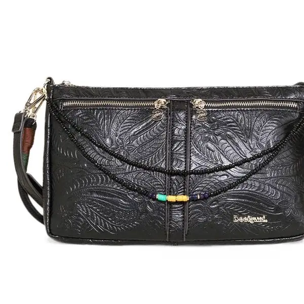 Desigual 73X9WG8 2000 leather handbag synthetic leather, black color