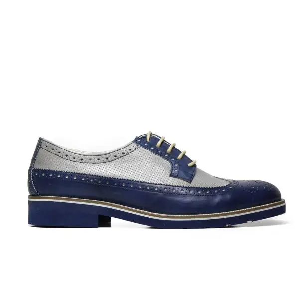 Rogal's BOLOGNA 1 CURACAO lace-up man, French style, blue curacao