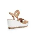 NERO GIARDINI P717711D 400 CUOIO sandalo donna con zeppa color cuoio