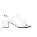 NERO GIARDINI P717610D 707 BIANCO sandalo basso donna in pelle lucida color bianco