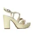 NERO GIARDINI P717652D 707 BIANCO sandalo donna in pelle lucida e liscia color beige e bianco