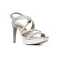 NERO GIARDINI P717890DE 705 GHIACCIO sandalo elegante donna in tessuto stile lurex color ghiaccio