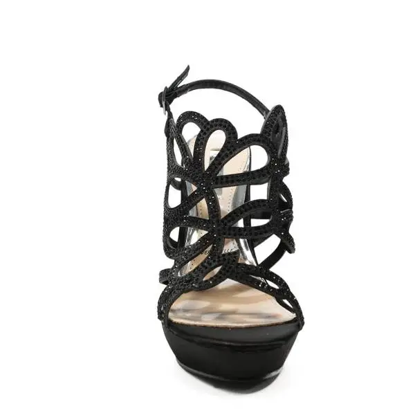 Ikaros sandalo gioiello elegante con tacco alto colore nero articolo B 2713 NERO