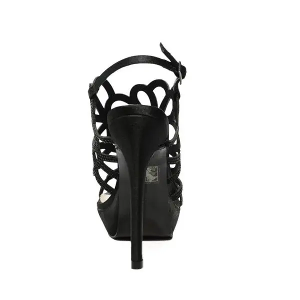 Ikaros sandal jewel with high heels black color article B 2713 NERO