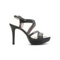 NERO GIARDINI P717890DE 100 BLACK elegant woman sandal with black rhinestone