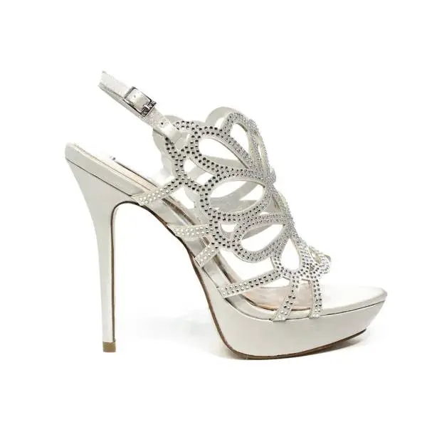 Ikaros sandal jewel with high heels silver color article B 2713 ARGENTO