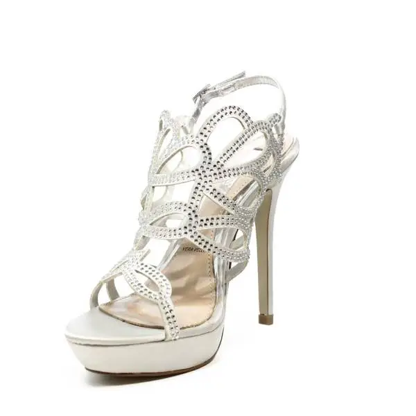 Ikaros sandalo gioiello elegante con tacco alto colore argento articolo B 2713 ARGENTO