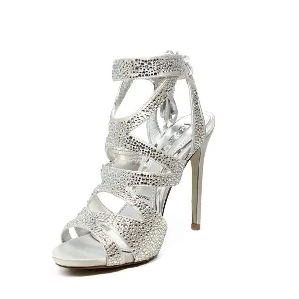 Ikaros sandalo gioiello elegante con tacco alto colore argento articolo B 2727 ARGENTO