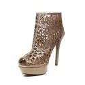 Ikaros sandal ankle boot jewel with high heels powder color article B 2718 NUDE