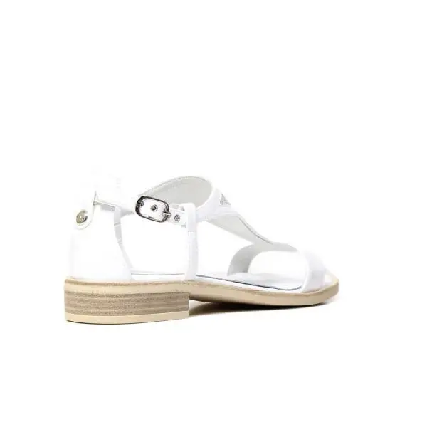 NERO GIARDINI P717720D 707 BIANCO sandalo donna in pelle color bianco con borchiette